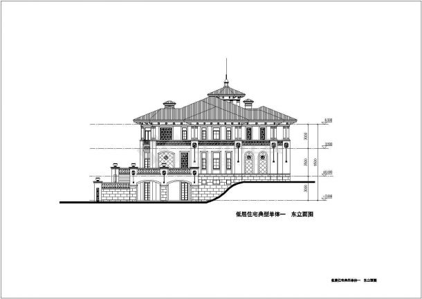 某地中海风格二层别墅建筑设计方案-图一