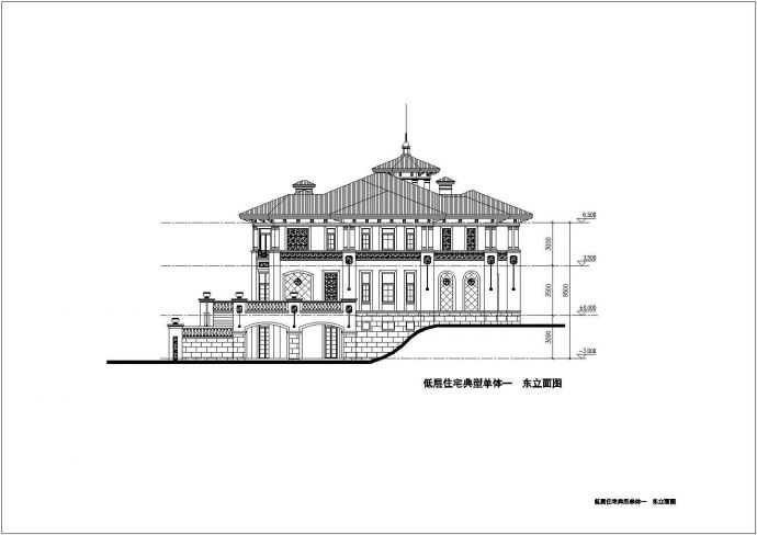 某地中海风格二层别墅建筑设计方案_图1