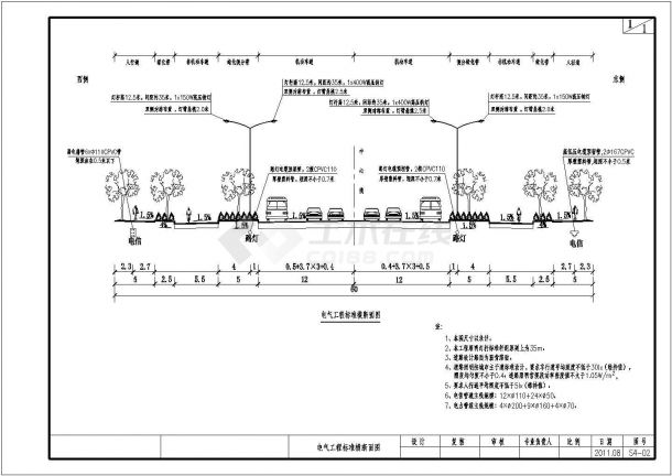[湘潭]某市政道路工程电气CAD设计图纸-图一