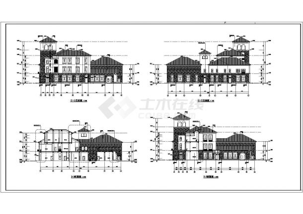 万科金域蓝湾小区三层幼儿园建筑设计施工图-图二