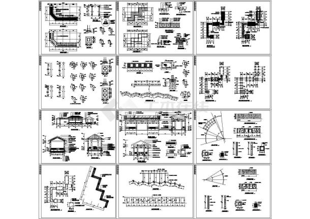 某公司办公生活中心区环境工程园林公园景观设计cad施工详图（含设计说明）-图二