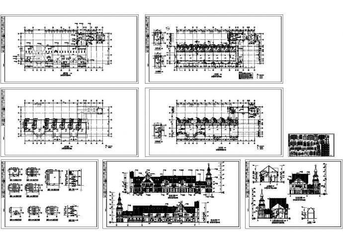 某三层英式风格商业楼设计cad全套建筑施工图（含效果图）_图1