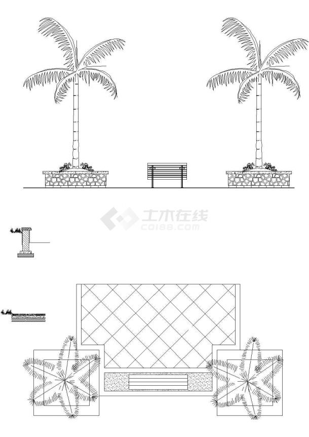 树池坐椅节点建筑施工参考图-图二