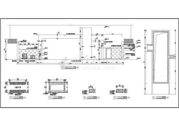 某住宅入口大门CAD参考图-图一
