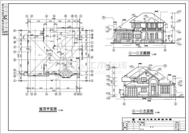 比较简单小型的二层别墅建筑方案图（共3张）-图二