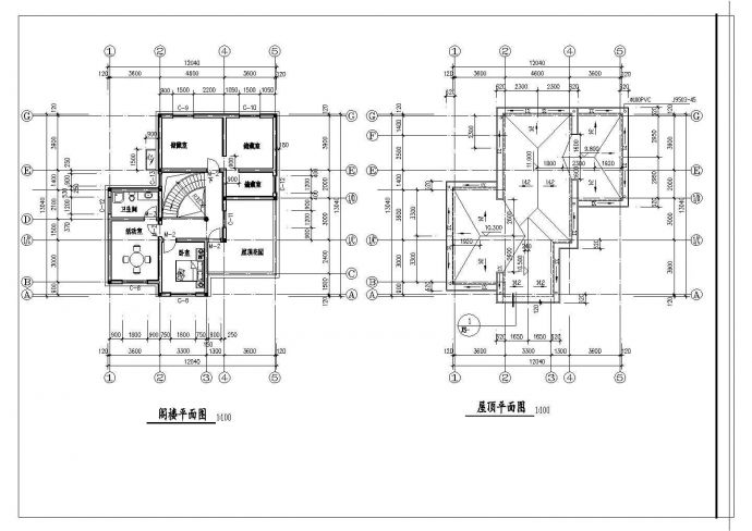 比较不错的三层别墅建筑施工图（共6张）_图1