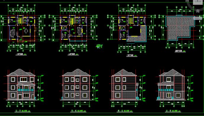 某三层农村住宅楼建筑cad设计图_图1
