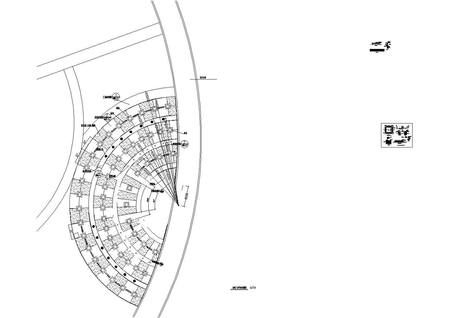 林荫广场树坛平面图CAD套图