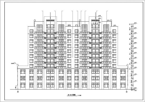 某地小型十三层商住楼建筑方案图（共7张）-图二