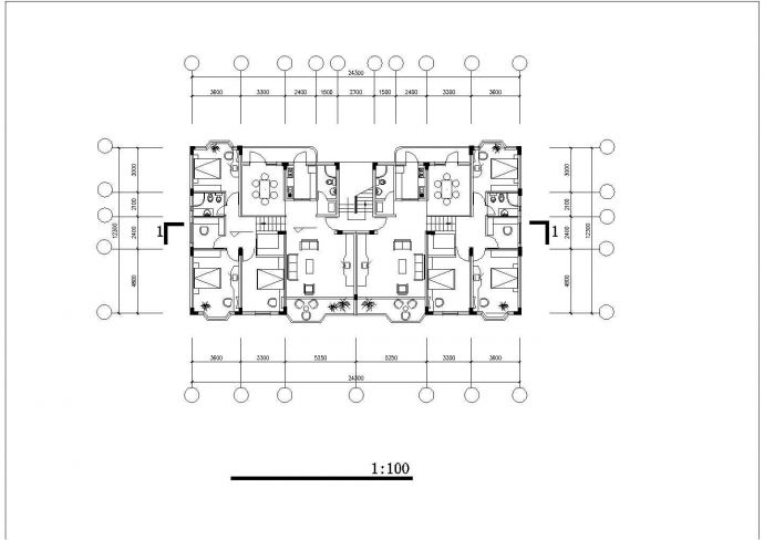 某地大型详细的商住楼建筑方案图（全套）_图1