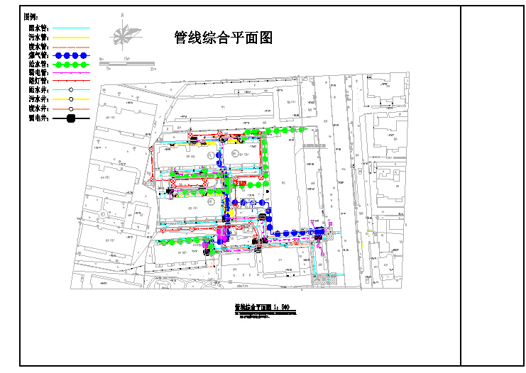 某地公建室外管线综合施工图cad