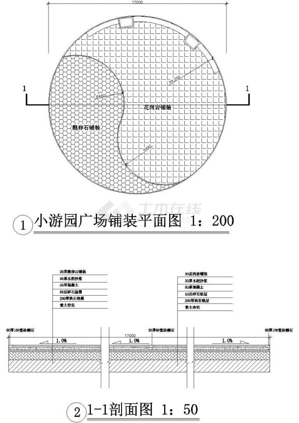 某区域大型游园广场铺装CAD精细图-图一