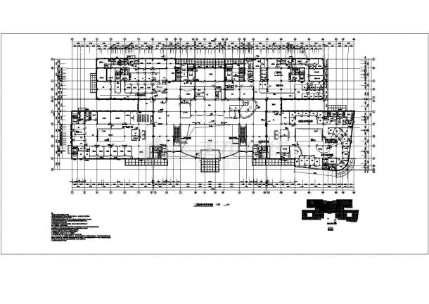 某医院一层到四层详细建筑施工平面图-图二