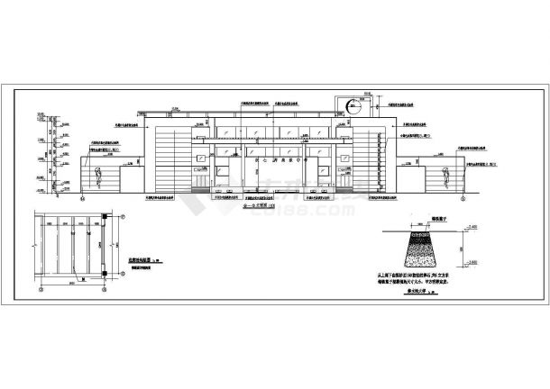 某地区三层框架结构少年宫建筑设计施工图-图二