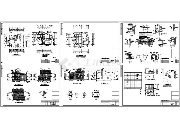 352平米二层欧式风格别墅建筑施工CAD图-图一