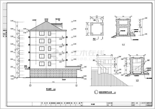 某地区地上六层砖混结构商宅楼建筑施工图-图二