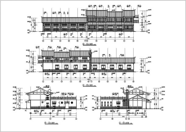 某2层框架结构仿古建饭店建筑施工图-图一