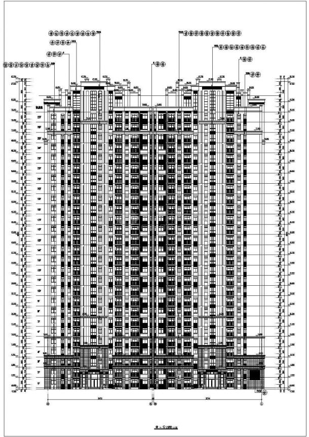 某小区27层住宅楼建筑设计施工图-图二
