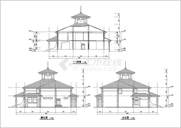 某地区地上二层框架结构餐馆建筑设计方案-图一