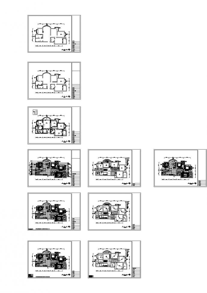 超现代风格三室二厅装修图（含效果），共16张图纸_图1