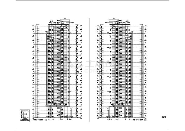 某地区25层住宅楼建筑设计施工图-图二