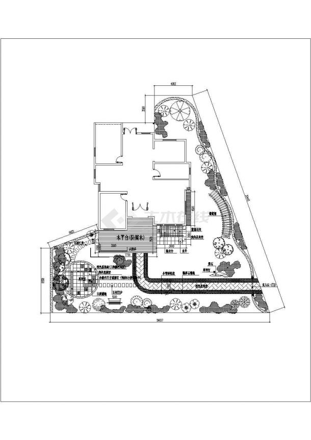 苏州某别墅庭院景观绿化方案设计图-图二