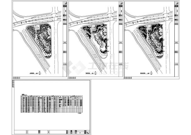 某绿地公园景观设计cad全套施工图（大院设计）-图一