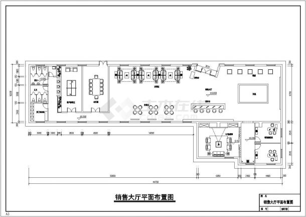 某售楼处总平面图及平面布局方案图-图一