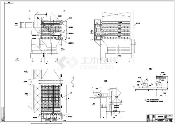 某电厂2X1000MW锅炉SCR脱硝装置全套CAD图-图一