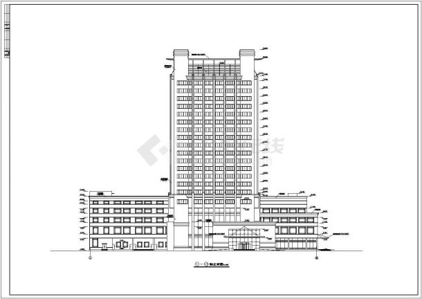 某地区21层酒店综合楼建筑设计方案图纸-图一