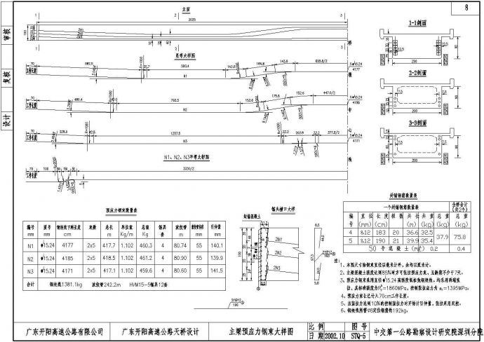 广东开阳高速公路天桥全套施工图纸_图1