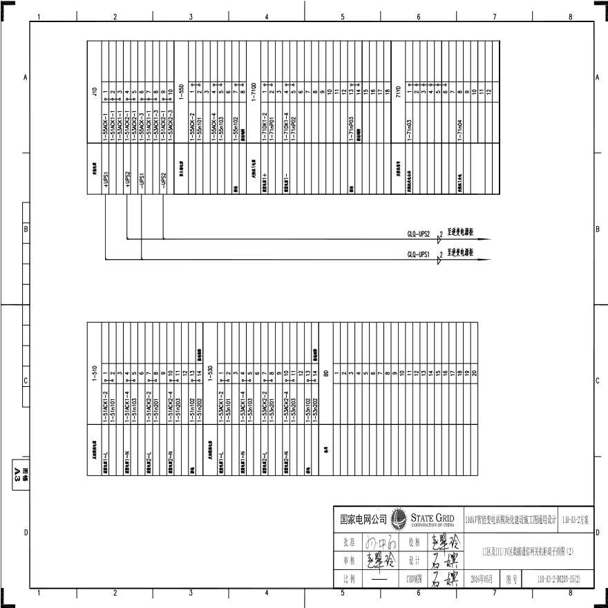 110-A3-2-D0203-15(2) II区及III／IV区数据通信网关机柜柜端子排图（2）.pdf-图一