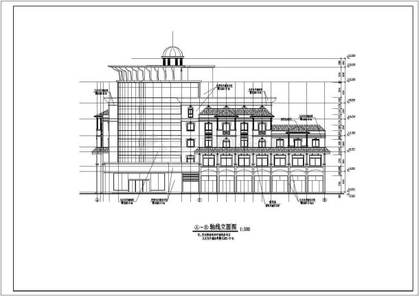 某地区六层酒店综合楼建筑设计施工图-图一