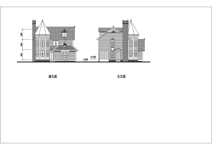一套2层别墅建筑及详细户型图（共6张）_图1