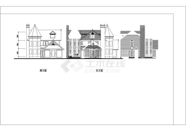 一套2层别墅建筑及详细户型图（共6张）-图二