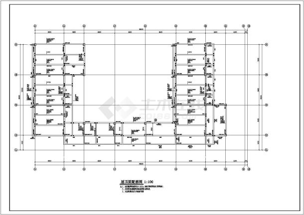 某地多层小学教学楼部分结构设计图纸-图一