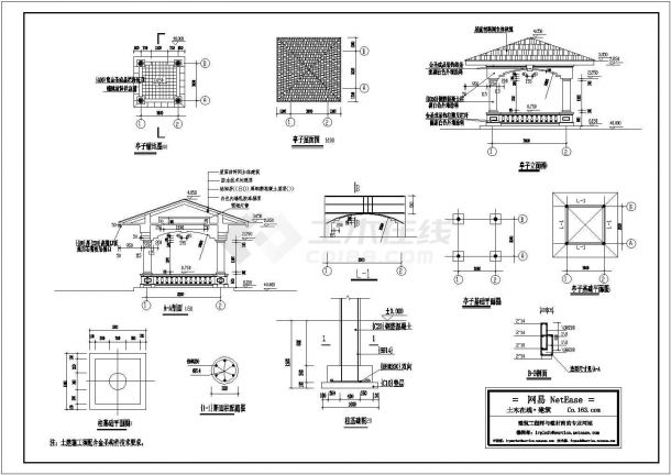 凉亭建筑CAD图-图一