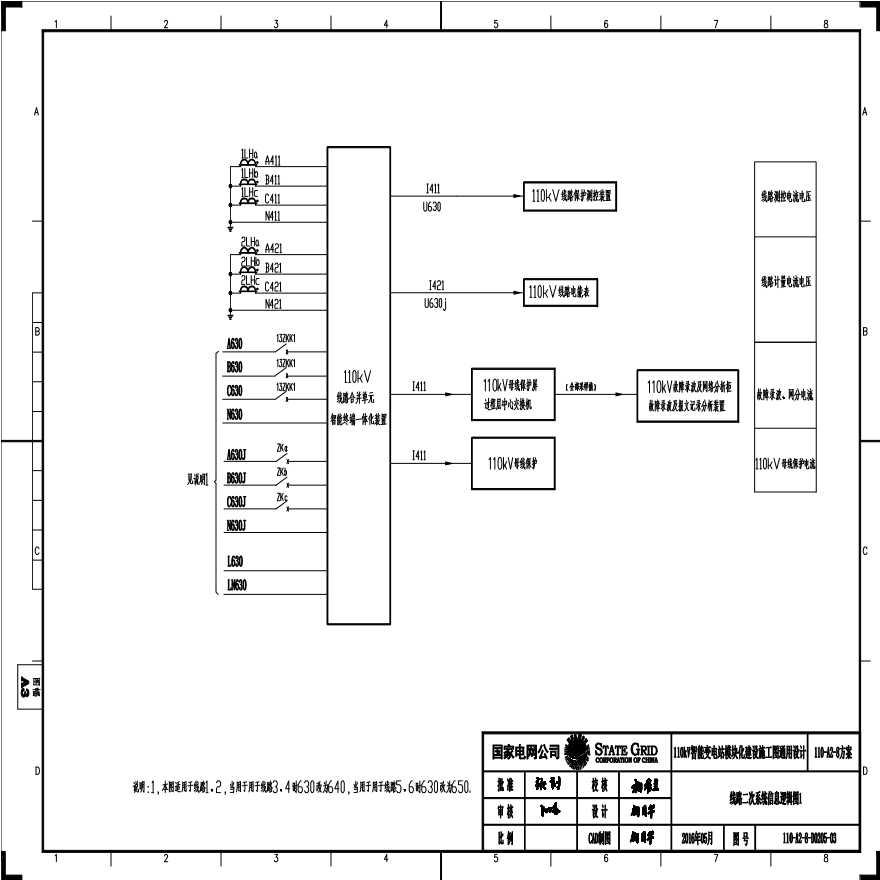 110-A2-8-D0205-03 线路二次系统信息逻辑图1.pdf-图一