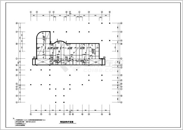 某4层框架别墅结构设计图（标注详细）-图一
