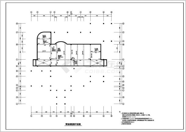 某4层框架别墅结构设计图（标注详细）-图二