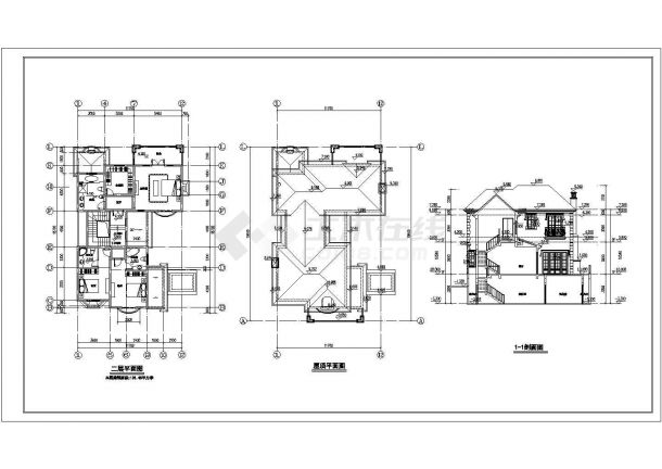 南方某小区二层法式别墅建筑方案图-图二