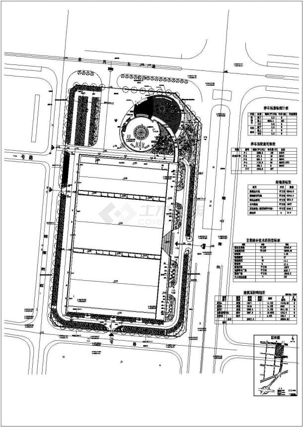 某会议接待中心同一广场4套不同设计的景观规划方案图-图一