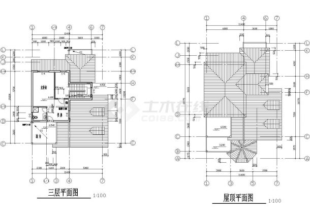 某地小型简单的三层别墅建筑设计方案图-图一