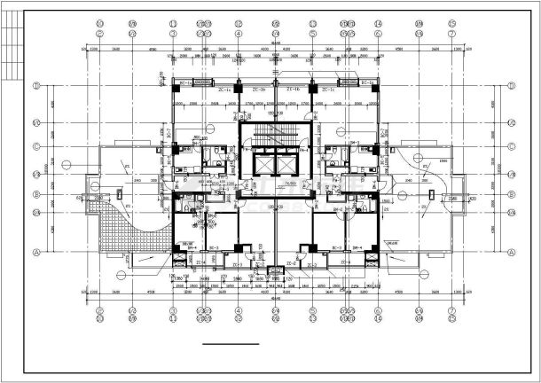 某地高层商住楼建筑施工图（标注详细）-图二