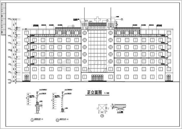 某地区医院7层住院楼建筑方案图纸-图一