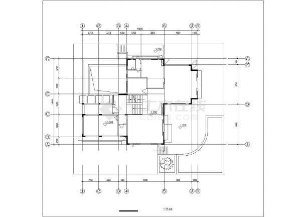 某地精美简单的小型别墅建筑设计方案图-图二