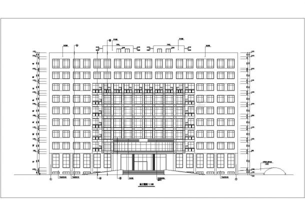 某地9层框架结构办公楼建筑方案设计图-图一