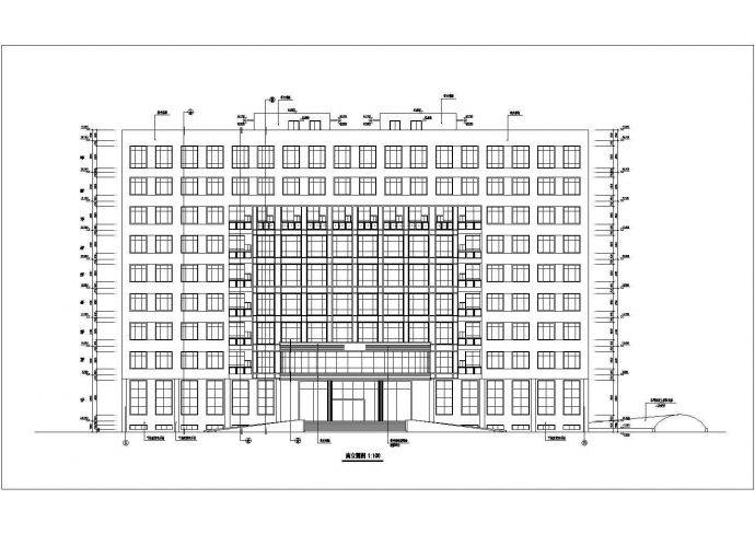 某地9层框架结构办公楼建筑方案设计图_图1