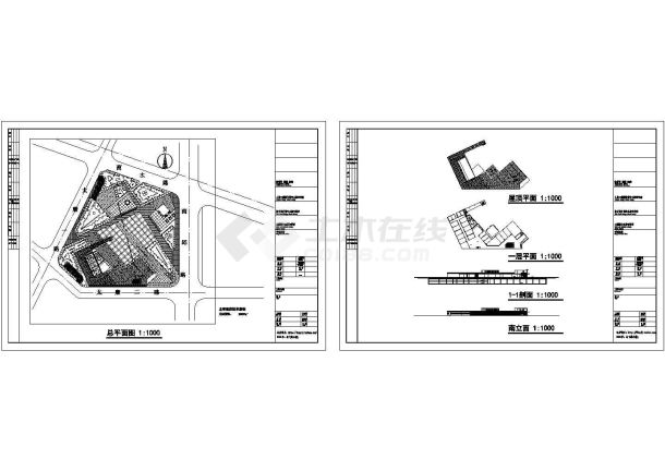 用地18000平米的某市广场景观环境设计cad方案图（含设计说明，含效果图）-图一