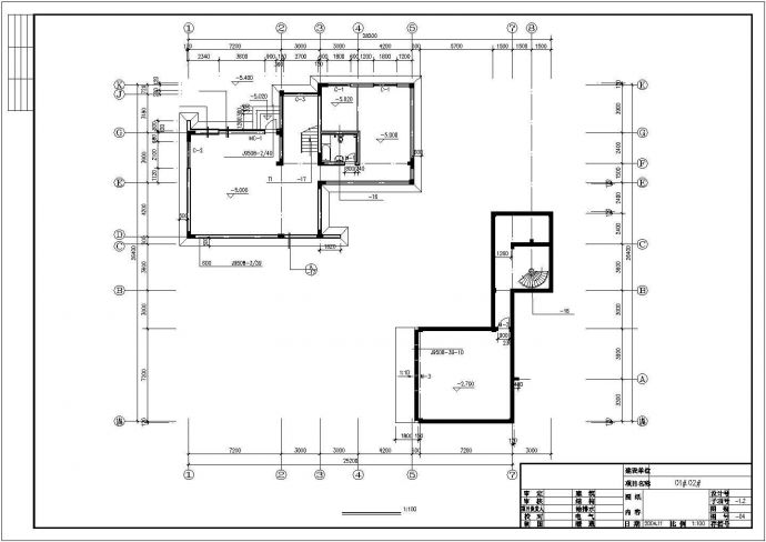 某地大型高档豪华别墅建筑施工图（标注详细）_图1